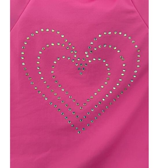 Loveshackfancy X Hurley Womens Med Pink Bling Heart Rashguard Surfing Beachy New - Picture 4 of 9
